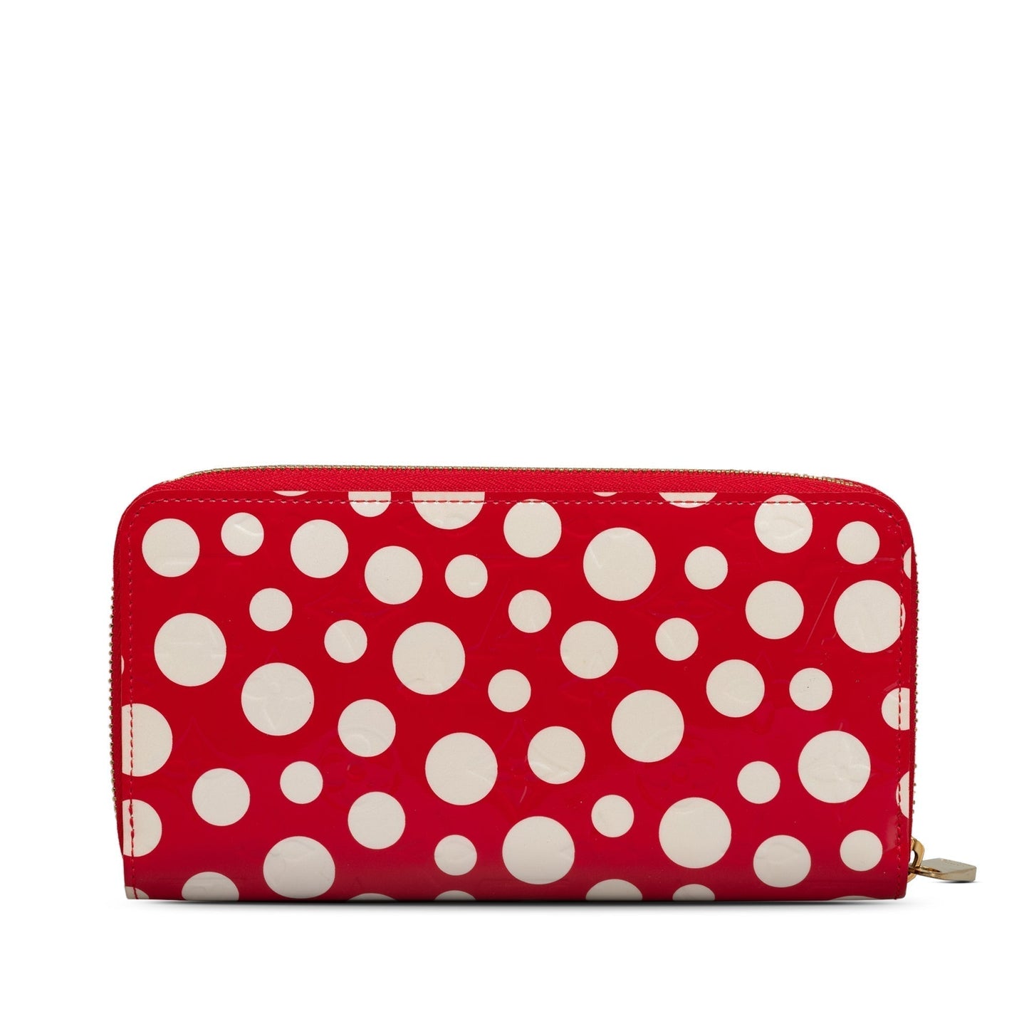 Red Louis Vuitton x Yayoi Kusama Monogram Vernis Infinity Dot Long Wallet