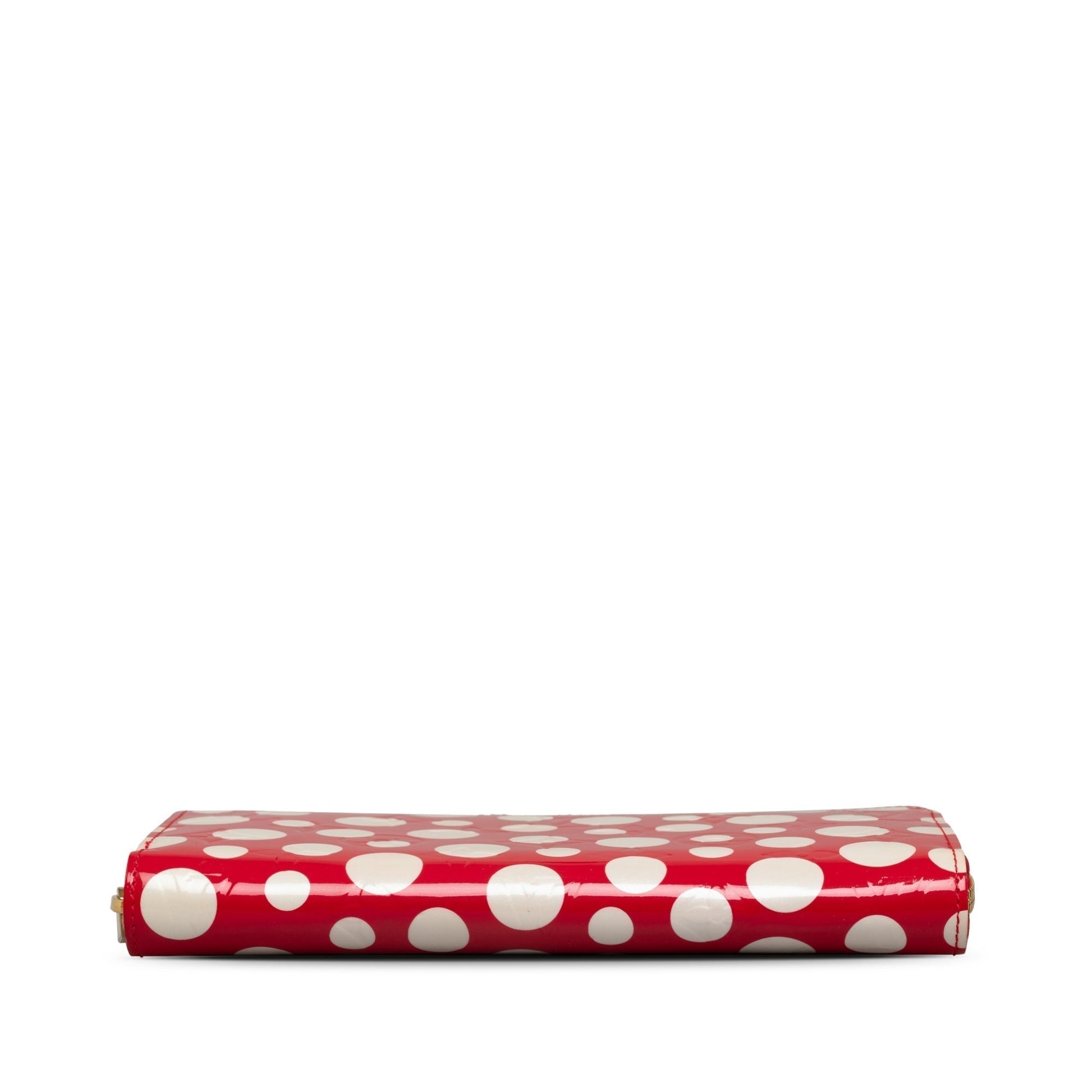 Red Louis Vuitton x Yayoi Kusama Monogram Vernis Infinity Dot Long Wallet