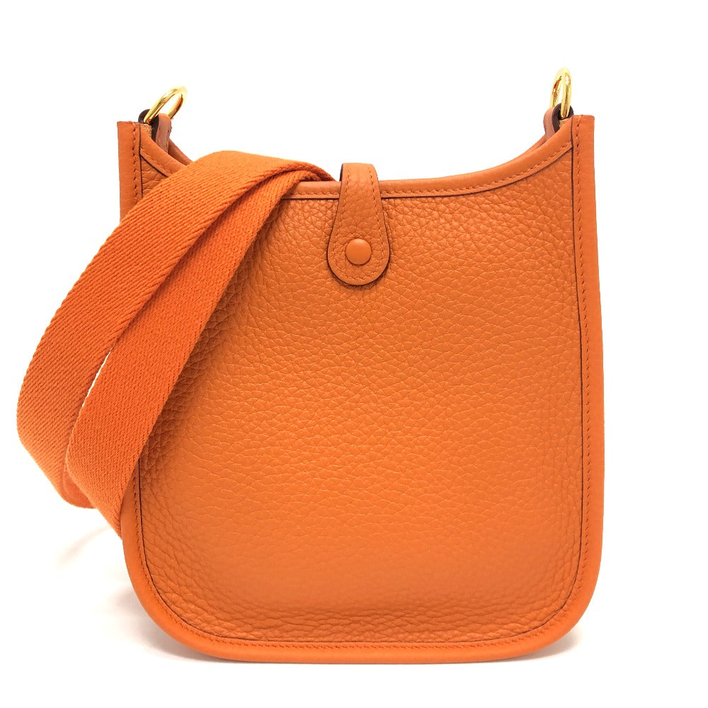 Shoulder Bag Taurillon Clemence Orange Evelyn Tpm