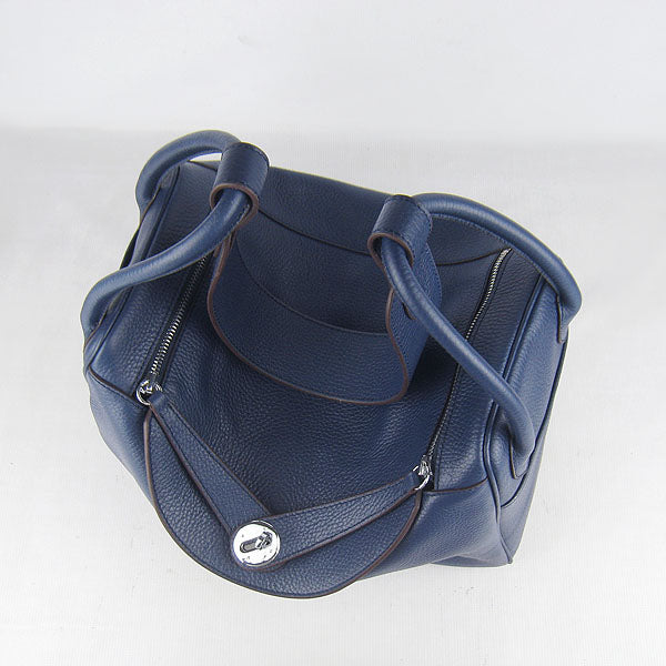 Hermes Luxury Lindy Cm Handbag Dark Blue Silver Travel Bag