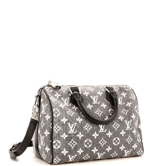 Louis Vuitton Speedy Bandouliere Bag Jacquard Denim Monogram Shoulder Bag