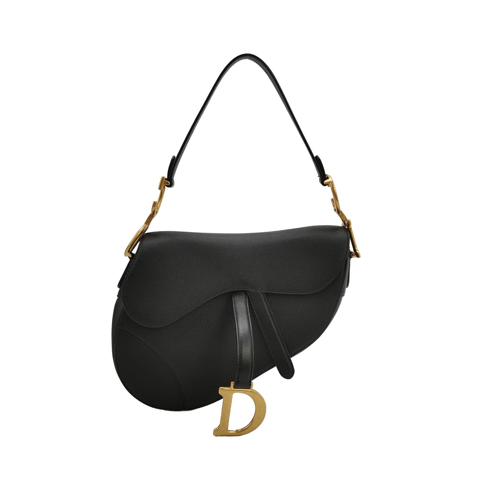 Dior Saddle Grained Calfskin Bag Leather Black Travel Bag