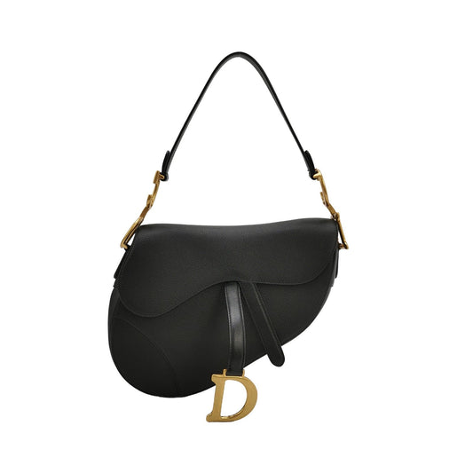 Dior Saddle Grained Calfskin Bag Leather Black Travel Bag