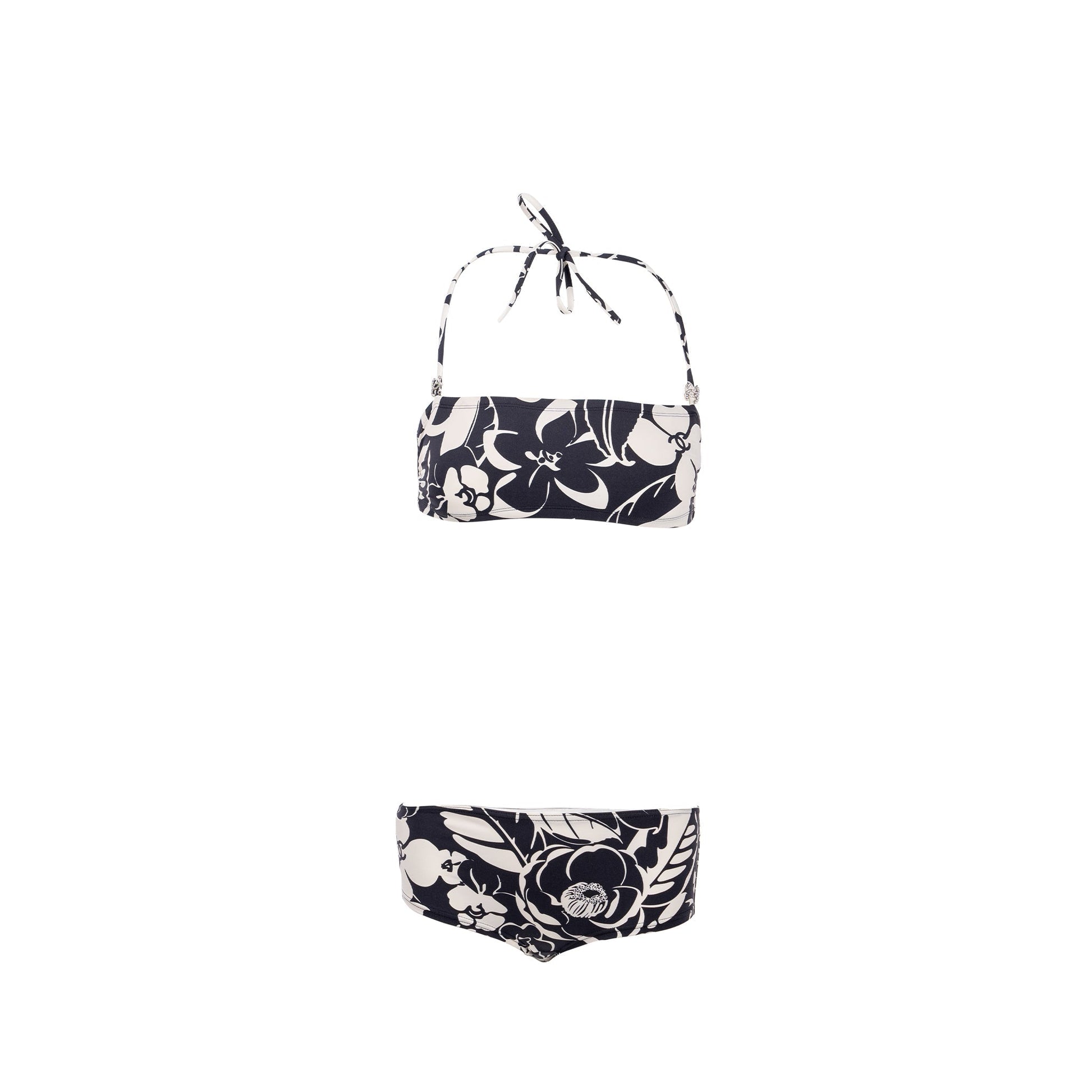 Chanel amide Elastane Navy Sell a set Ivory Handbag