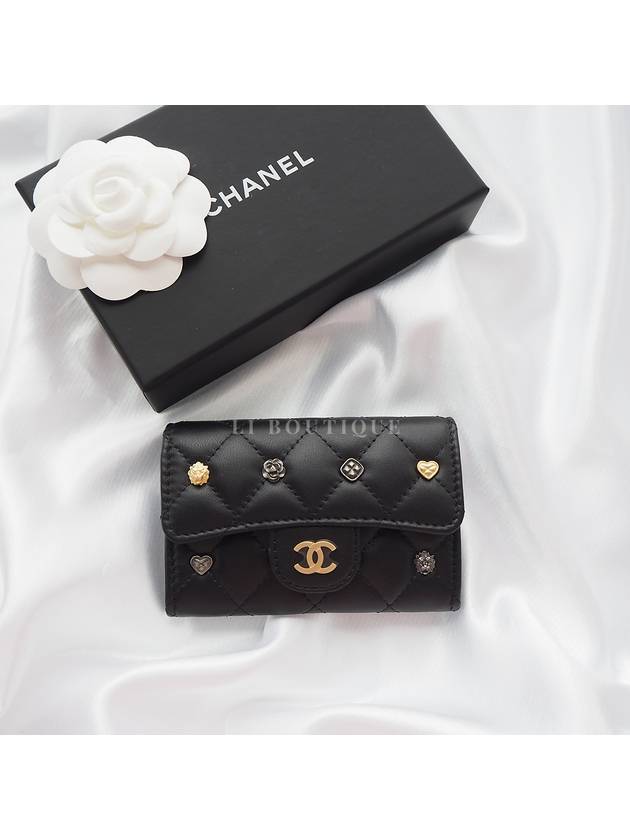 WoMen's Classic Charm Gold Leather Cross Bag Black Chanel
