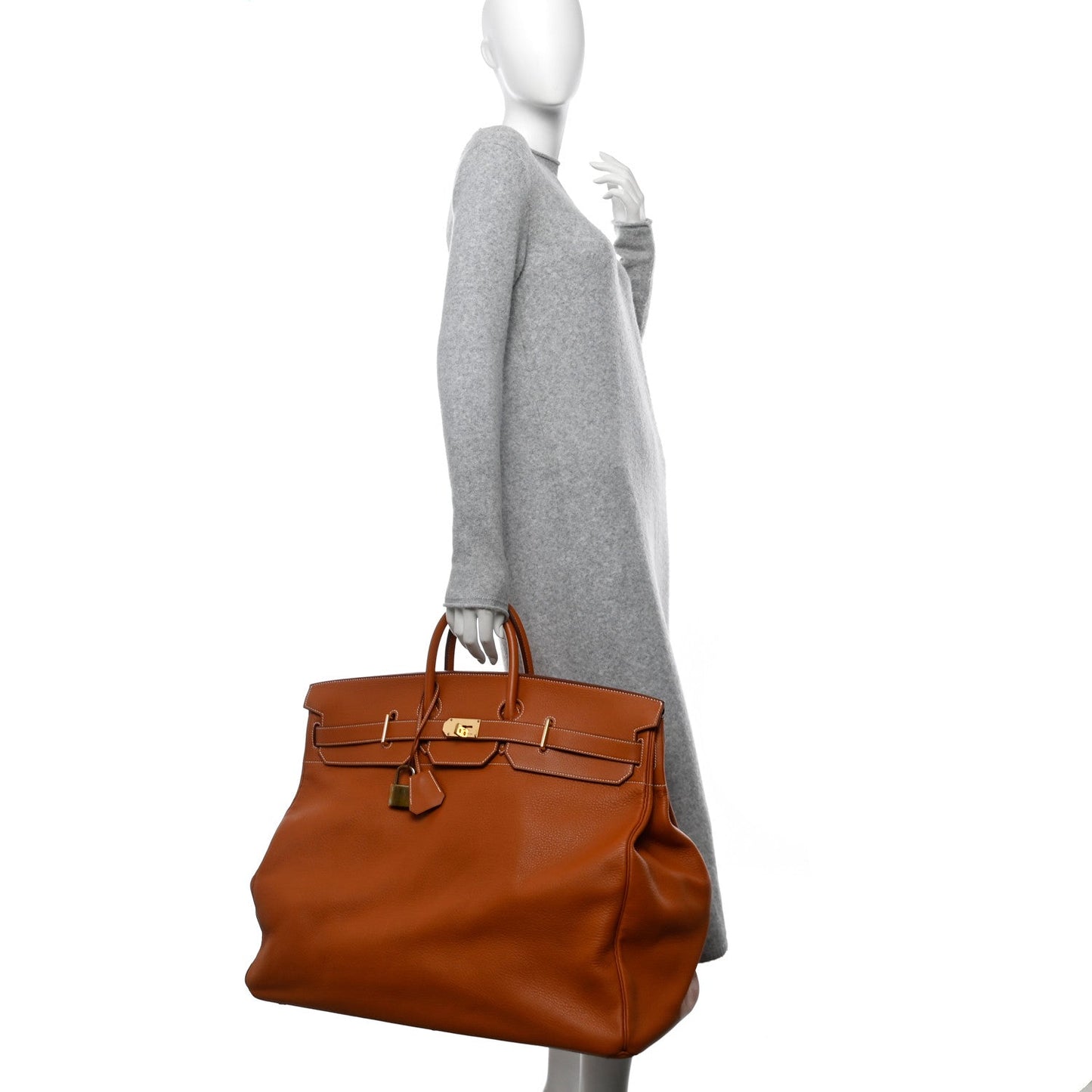 Hermes Taurillon Clemence Hac Travel Birkin Travel Bag Gold
