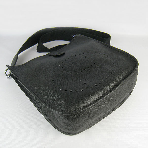 Hermes Luxury Evelyne I Handbag Black Silver Travel Bag
