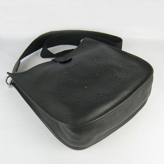 Hermes Luxury Evelyne I Handbag Black Silver Travel Bag