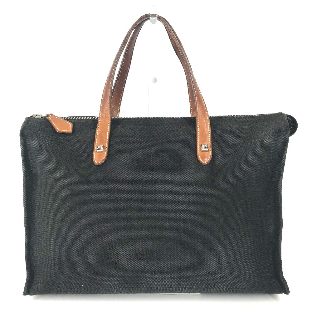 Hermes Business Bag Medall Studs Leather Canvas Black Travel Bag