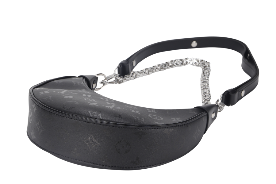 LOUIS VUITTON LOOP BLACK MONOGRAM SILKSCREEN PRINT (M11267) CALFSKIN SILVER HARDWARE WITH CHAIN , LEATHER STRAP, DUST COVER AND BOX