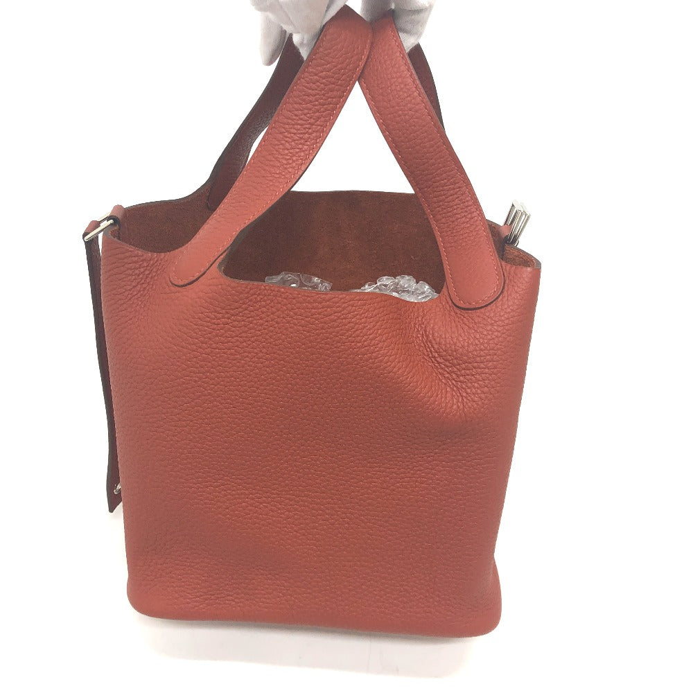 Hermes Handbag Taurillon Clemence Picotan Lock Pm Women Red Travel Bag 2814 22532 1