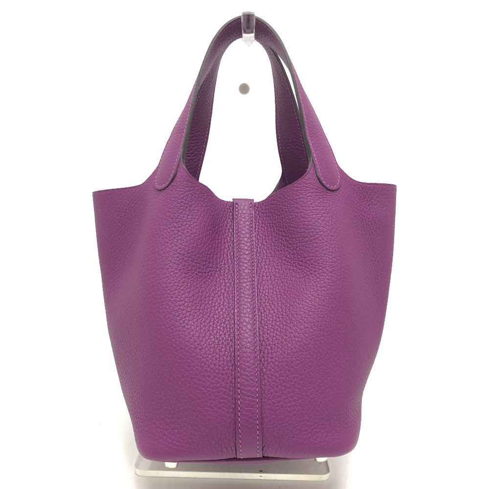 Hermes Handbag Picotan Lock Pm Leather Purple Travel Bag