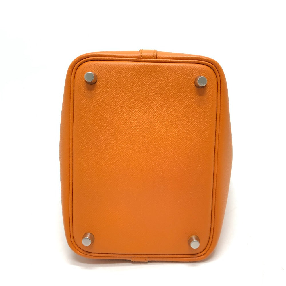Hermes Handbag Epsom Picotan Lock Pm Tresage Orange Travel Bag