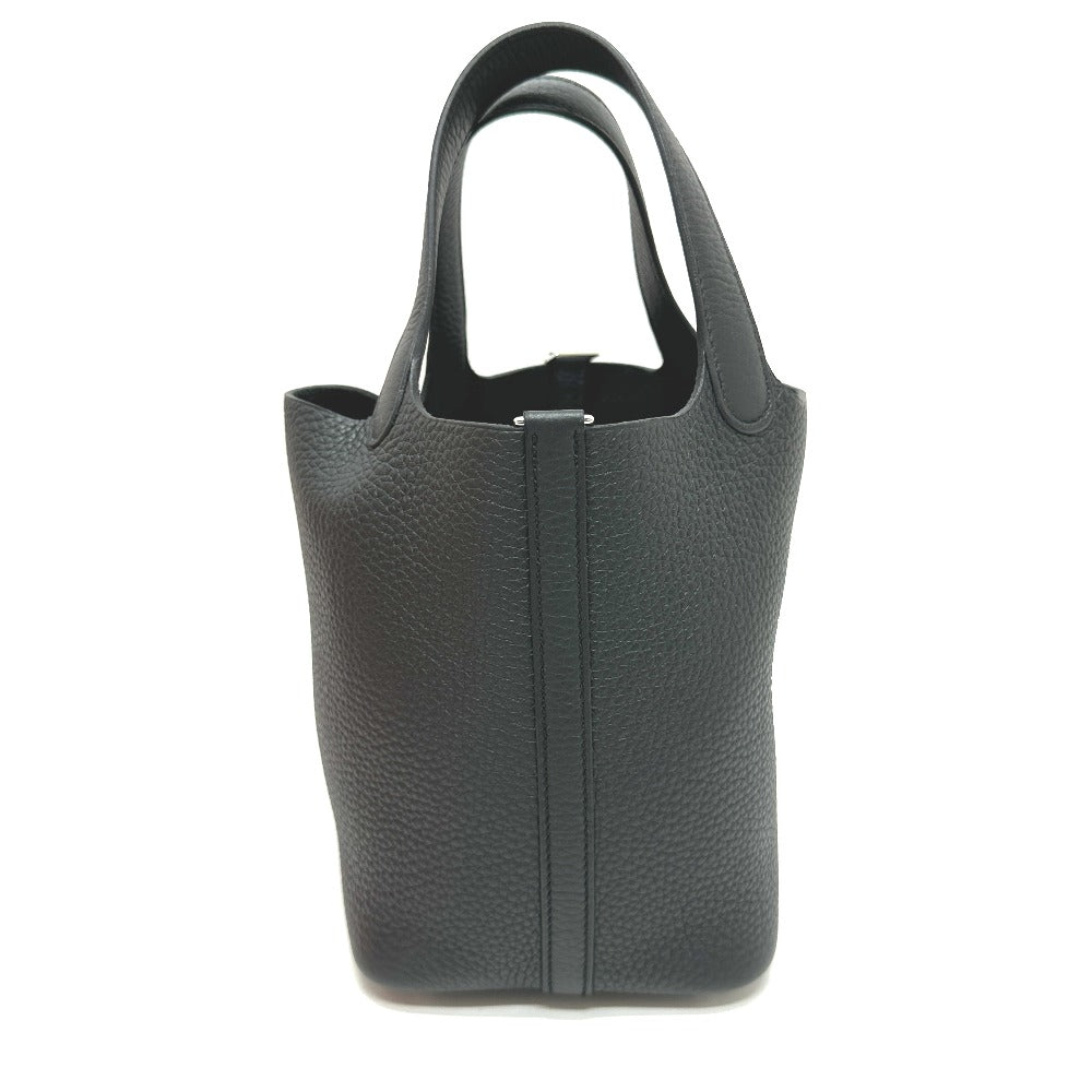 Hermes Handbag Taurillon Clemence Picotan Lock Pm Women Black Travel Bag