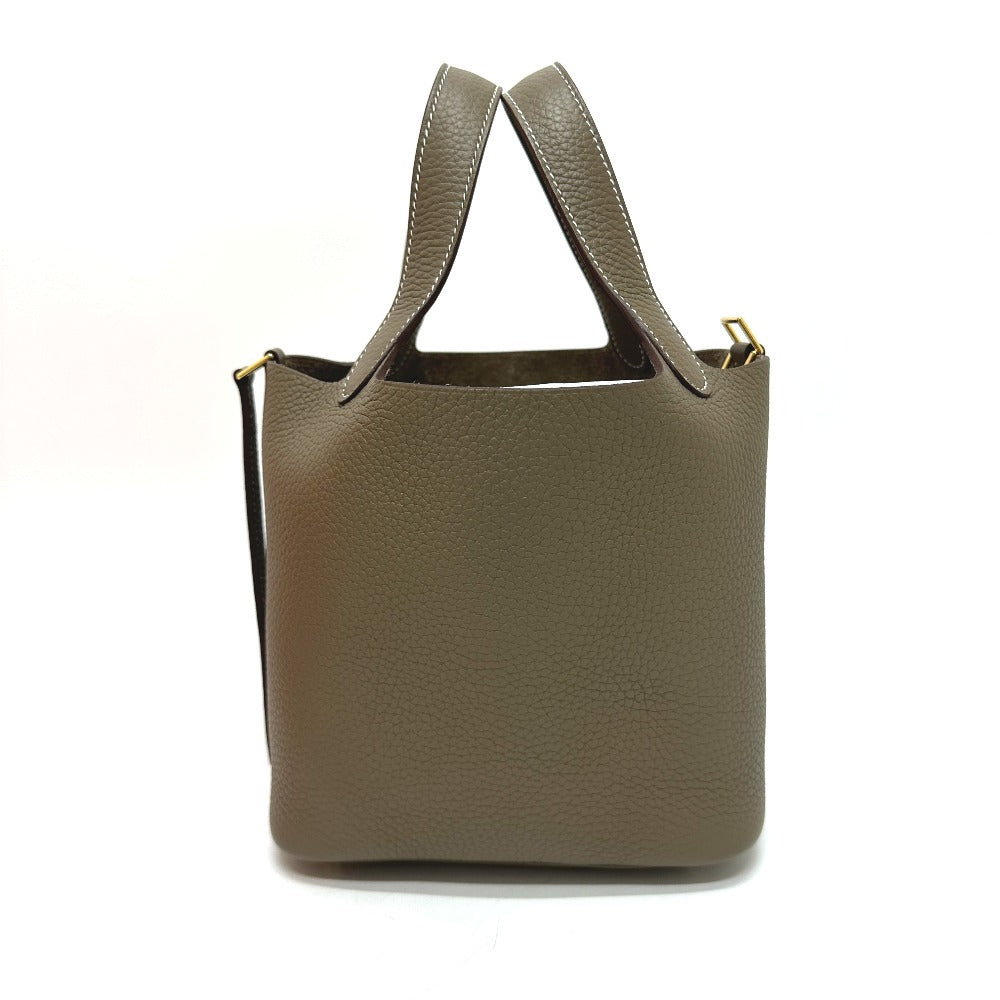 Hermes Handbag Taurillon Clemence Picotin Lock Pm Bag Beige Travel Bag