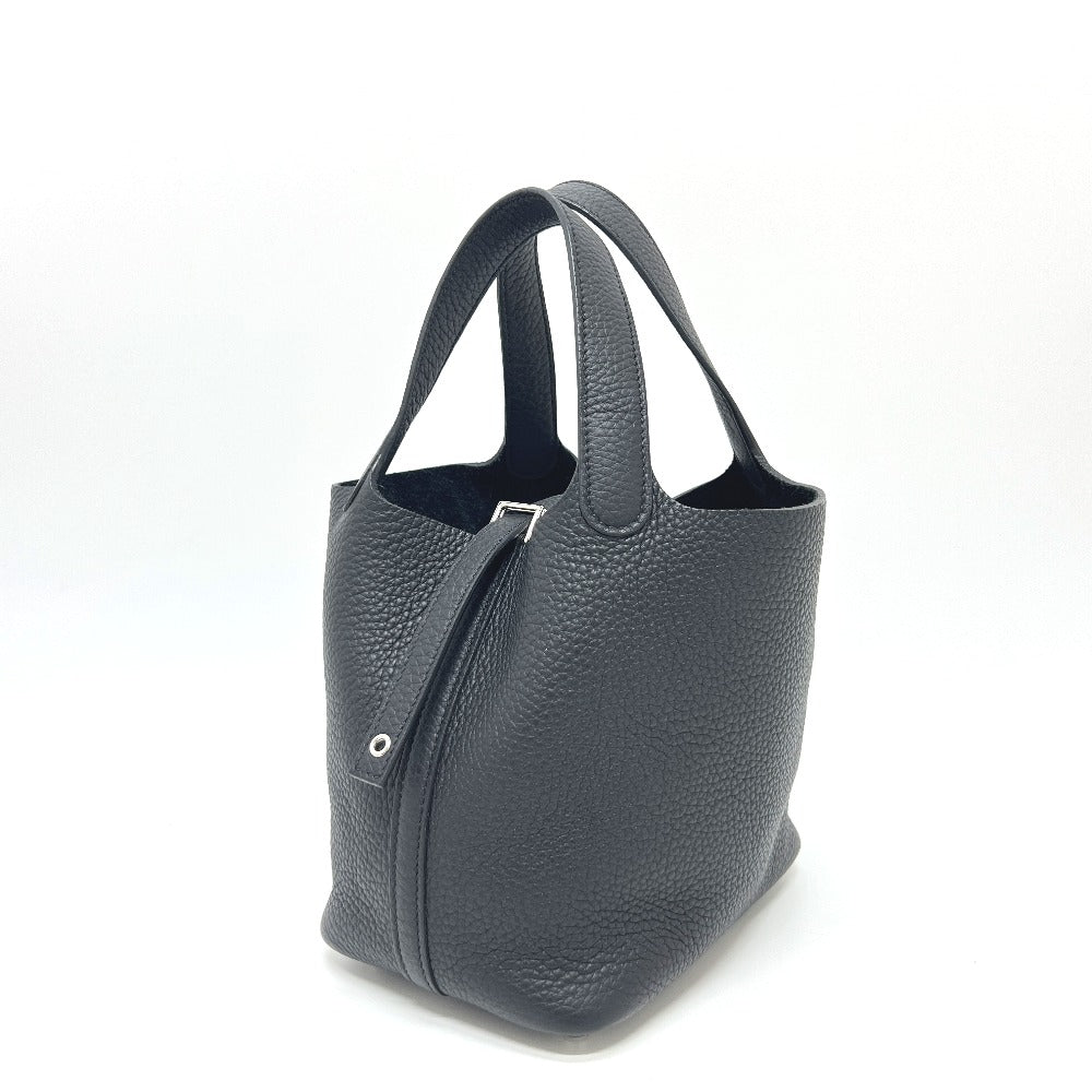 Hermes Handbag Taurillon Clemence Picotan Lock Pm Black Travel Bag