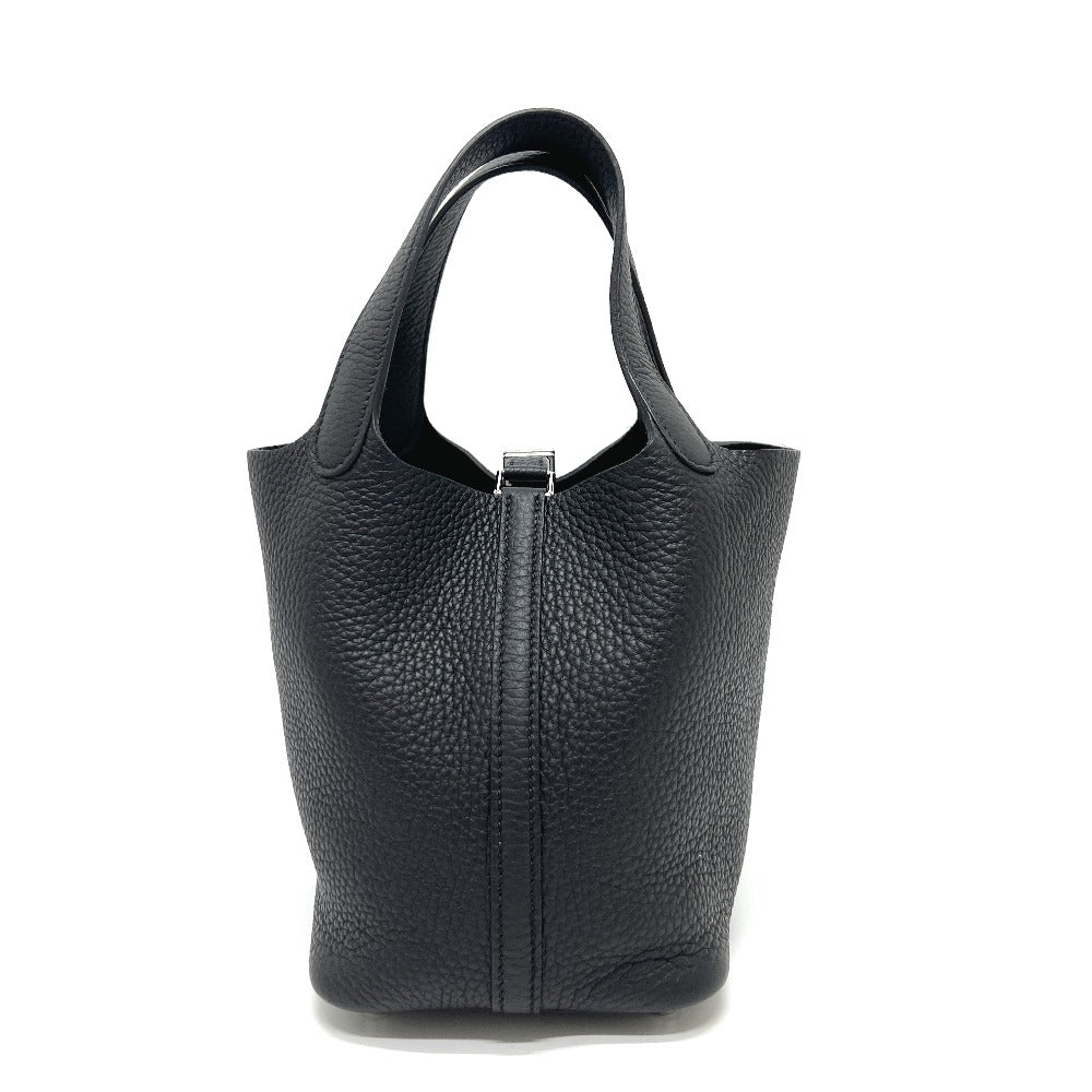 Hermes Handbag Taurillon Clemence Picotan Lock Pm Black Travel Bag