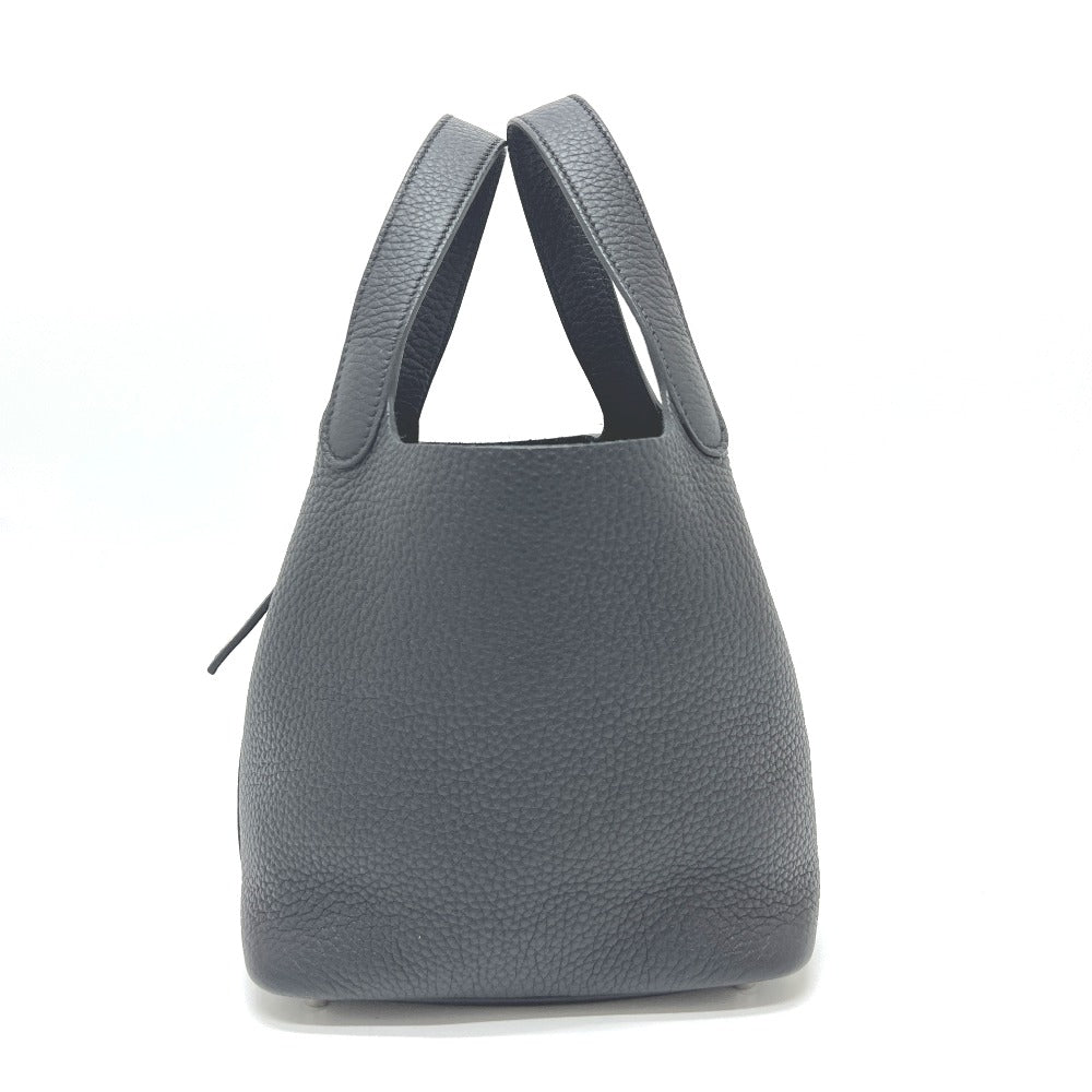 Hermes Handbag Taurillon Clemence Picotan Lock Pm Black Travel Bag