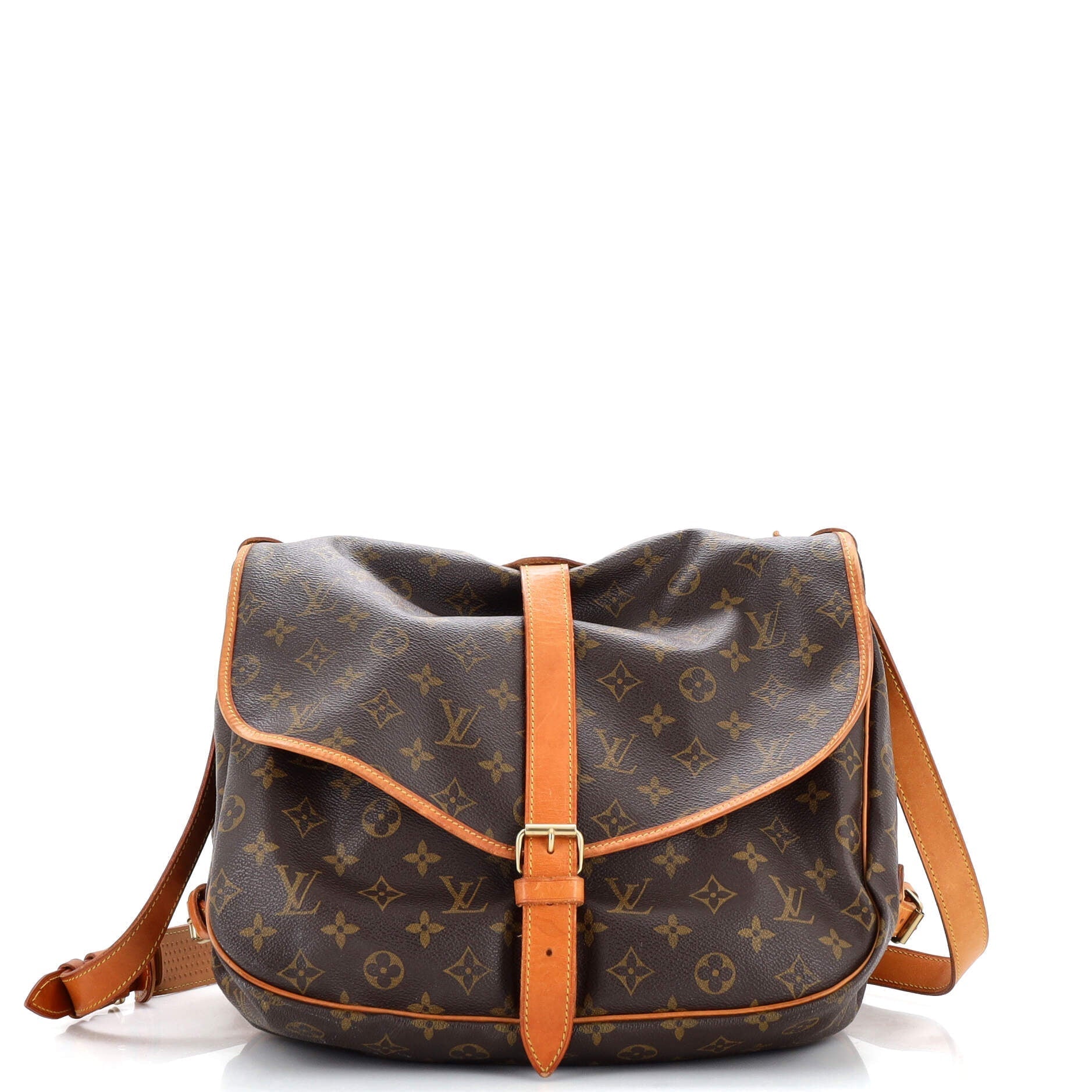 Louis Vuitton Saumur Handbag Canvas Monogram Travel Bag