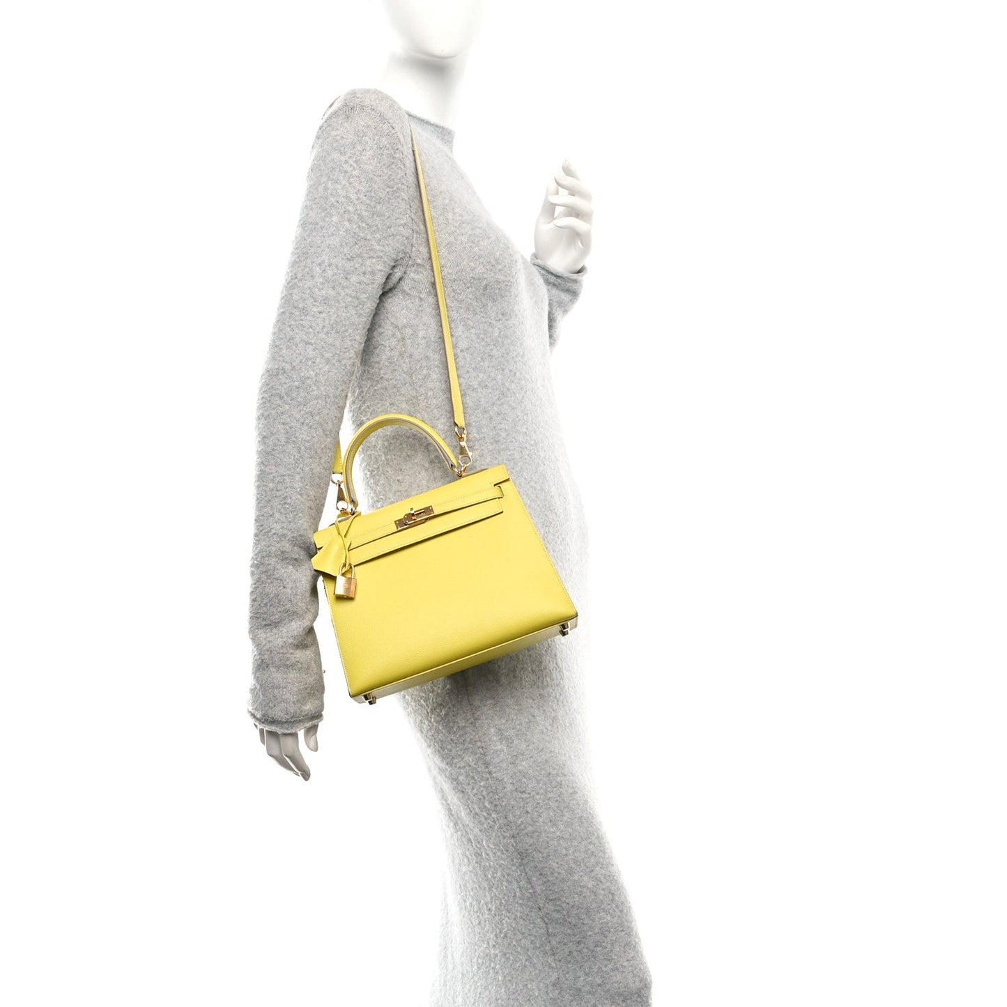 Hermes Epsom Kelly Sellier Lime Handbag Travel Bag