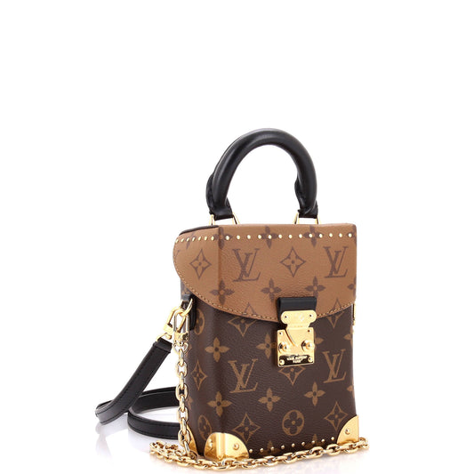 Louis Vuitton Camera Box Nm Handbag Studded Reverse Canvas Monogram Travel Bag