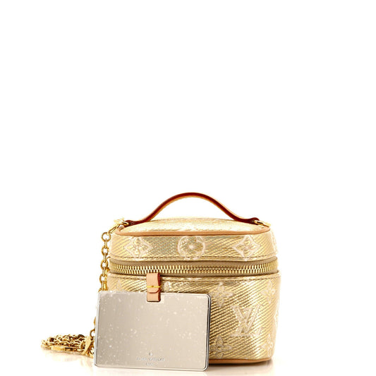 Louis Vuitton Vanity Case Monoglam Jacquard Micro Handbag Canvas Travel Bag