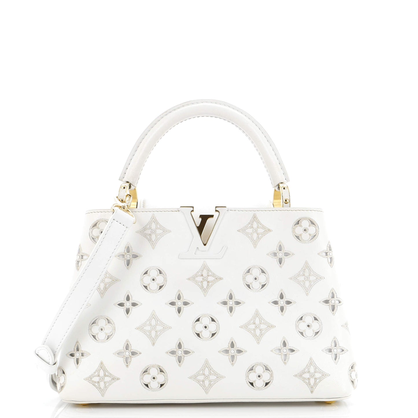Louis Vuitton Capucines Bag Cutout Broderie Bb Leather Monogram Travel Bag