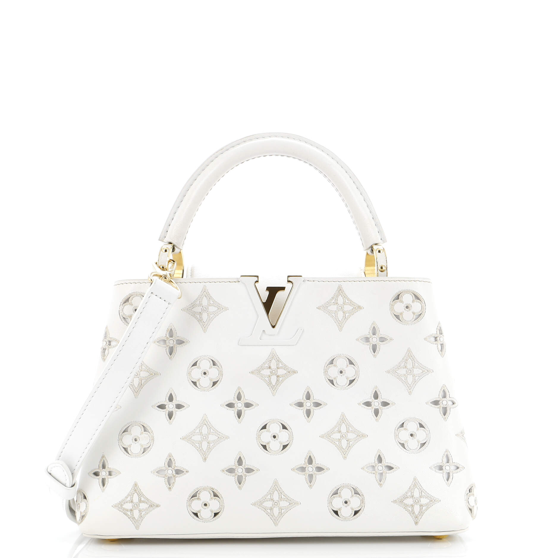Louis Vuitton Capucines Bag Cutout Broderie Bb Leather Monogram Travel Bag