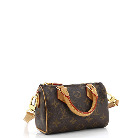 Louis Vuitton Speedy Bandouliere Nm Bag Nano Canvas Monogram Shoulder Bag