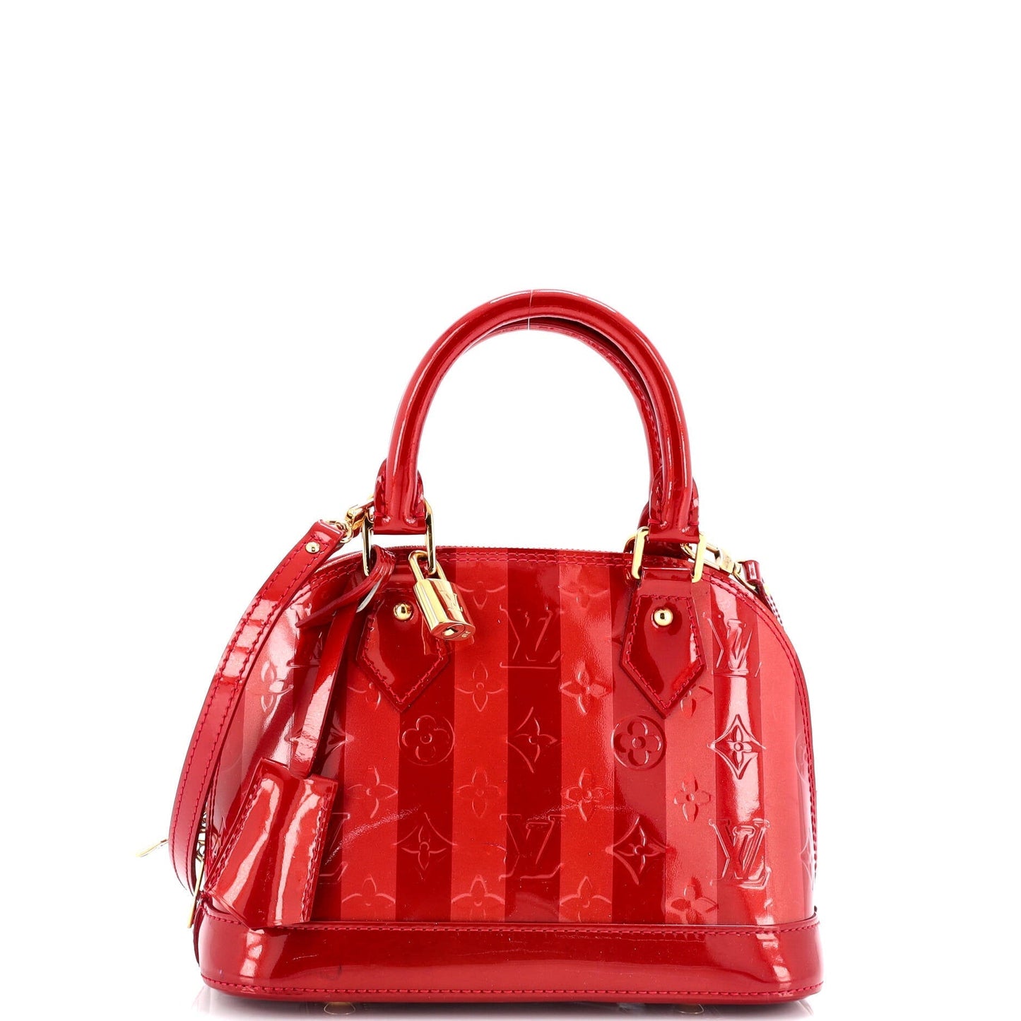 Louis Vuitton Alma Handbag Limited Edition Vernis Rayures Bb Monogram Shoulder Bag