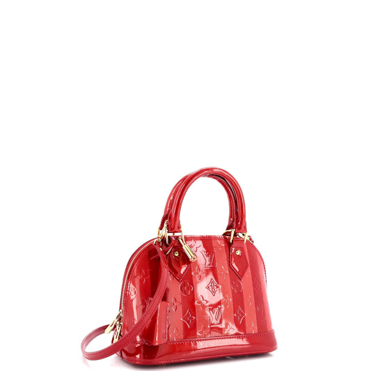 Louis Vuitton Alma Handbag Limited Edition Vernis Rayures Bb Monogram Shoulder Bag