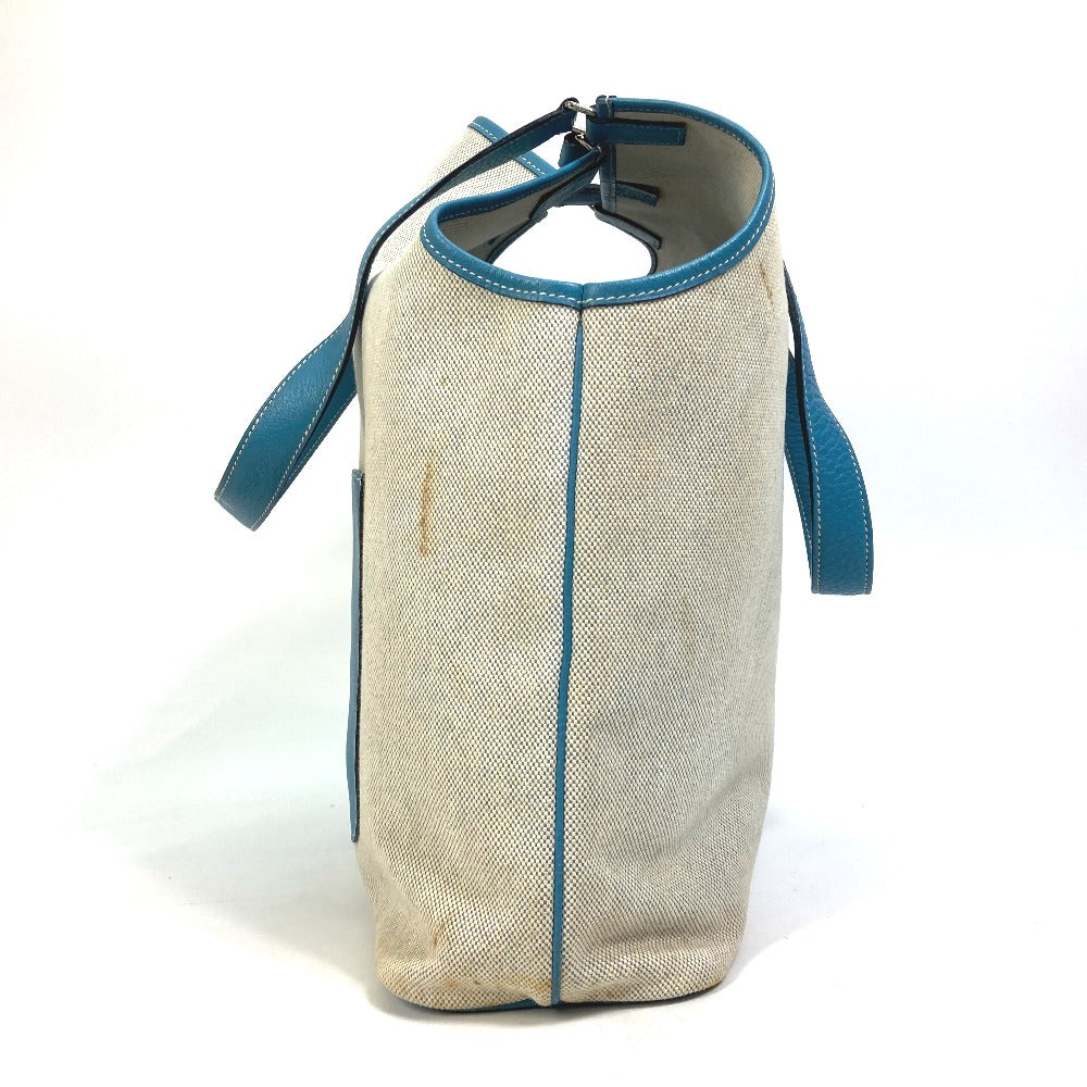 Tote Bag Toile Ash Taurillon Clemence Shoulder Blue Shoulder Bag