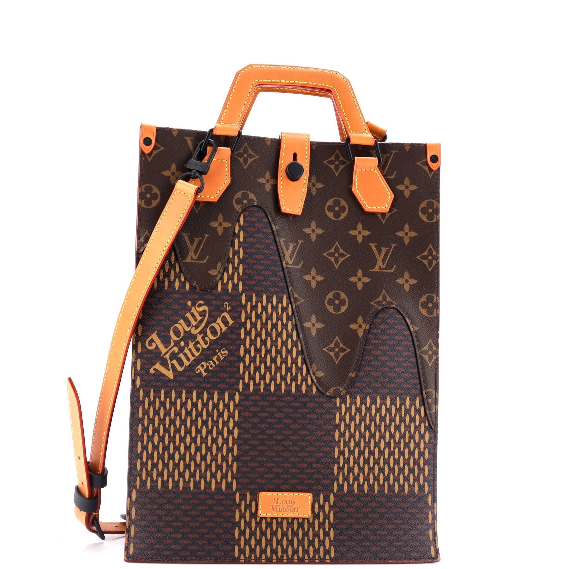 Louis Vuitton Nigo Tote Limited Edition Giant Damier And Canvas Monogram Tote Bag
