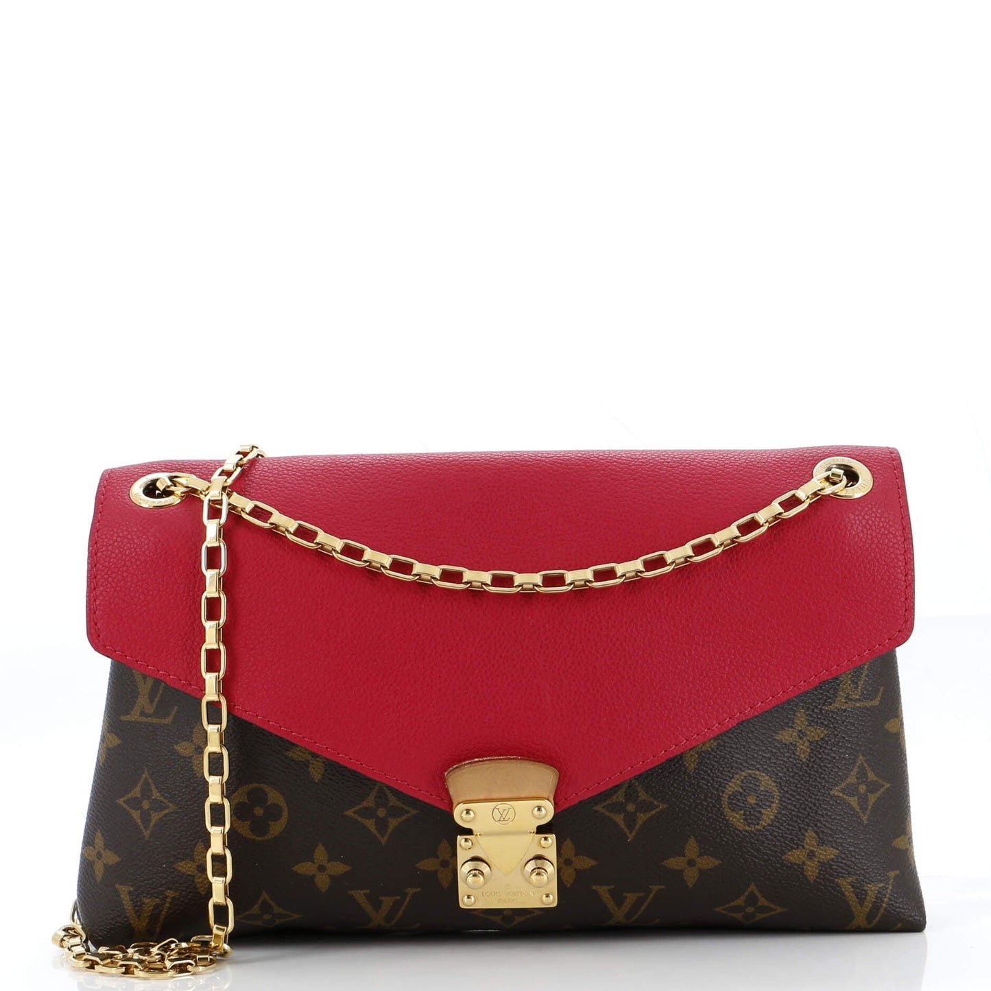Louis Vuitton Pallas Shoulder Bag And Calfskin Canvas Monogram