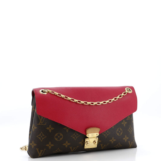 Louis Vuitton Pallas Shoulder Bag And Calfskin Canvas Monogram