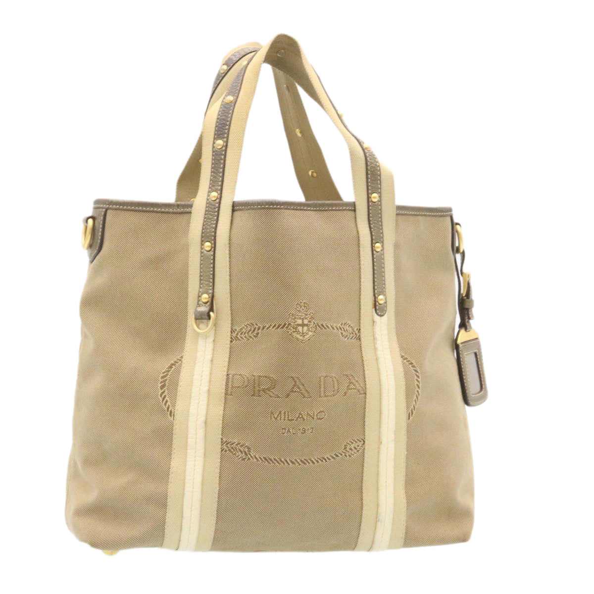 Prada Shoulder Bag Khaki Canvas