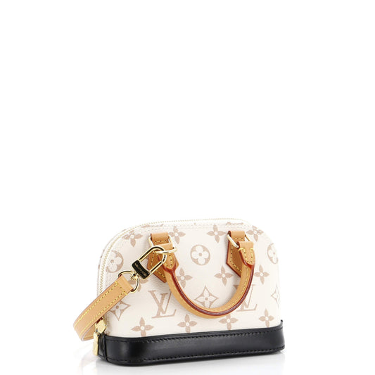 Louis Vuitton Alma Handbag Dune Nano Canvas Monogram Travel Bag