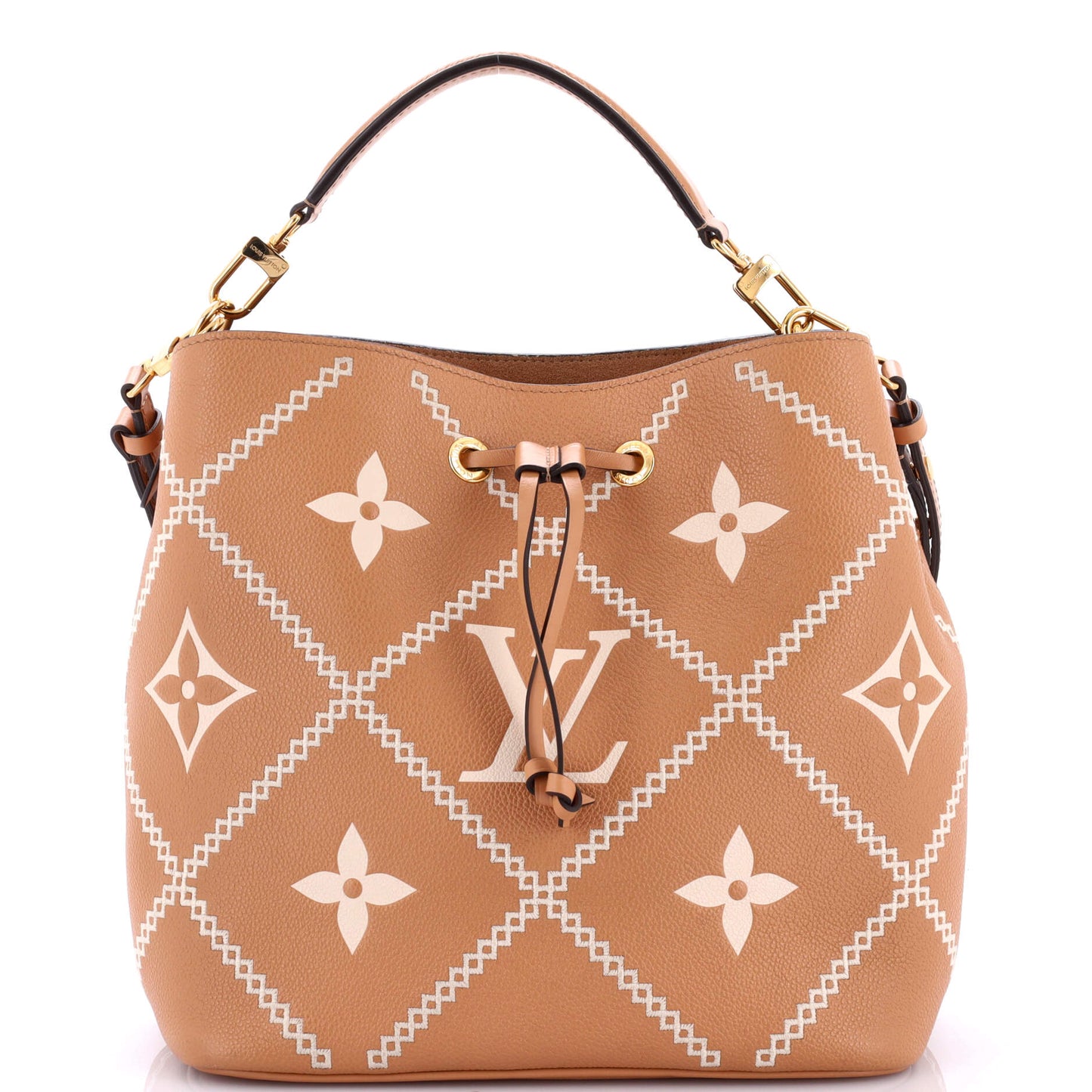 Louis Vuitton Neonoe Handbag Empreinte Giant Broderies Mm Monogram Shoulder Bag