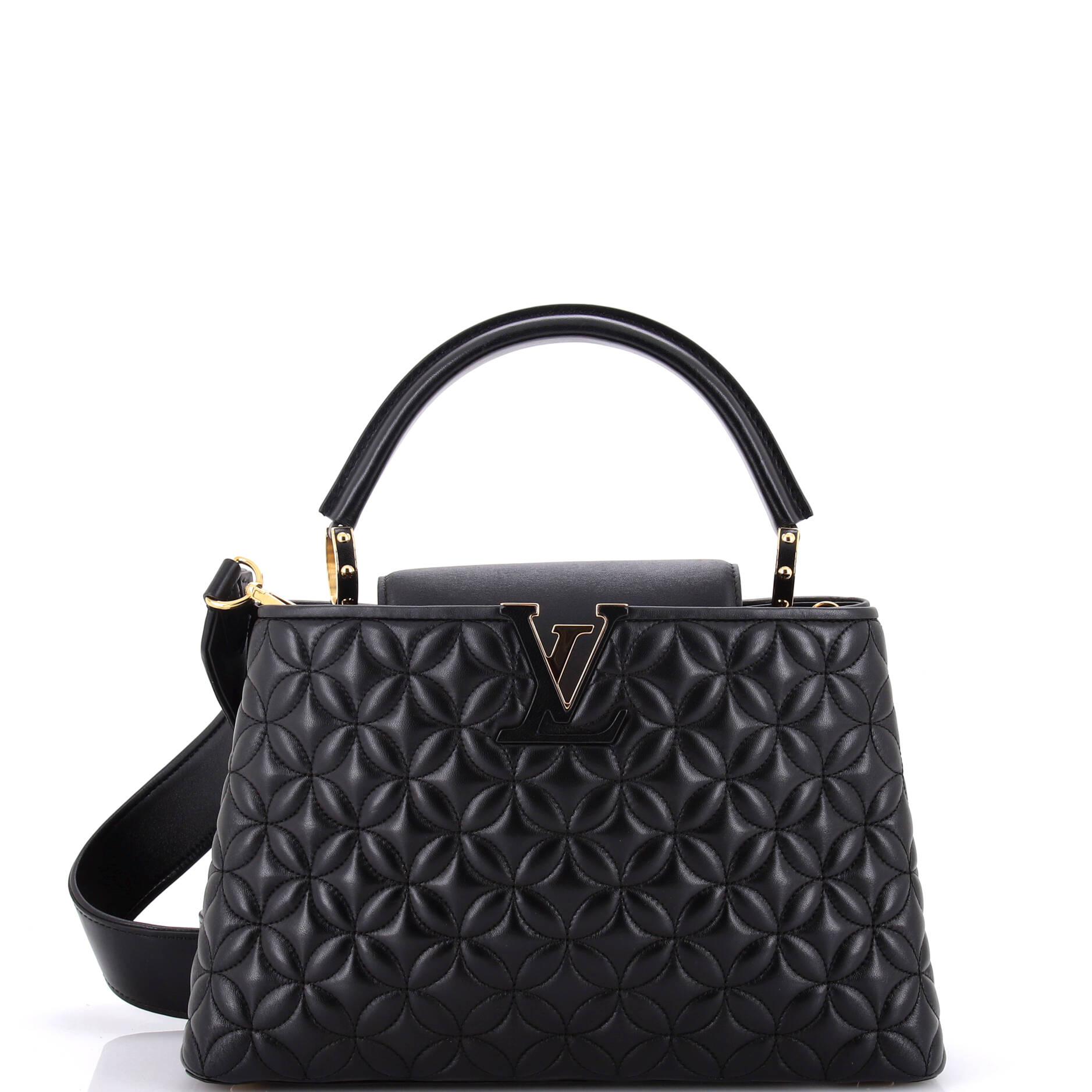 Louis Vuitton Capucines Bag Flower Lambskin Pm Quilted Monogram Tote Bag