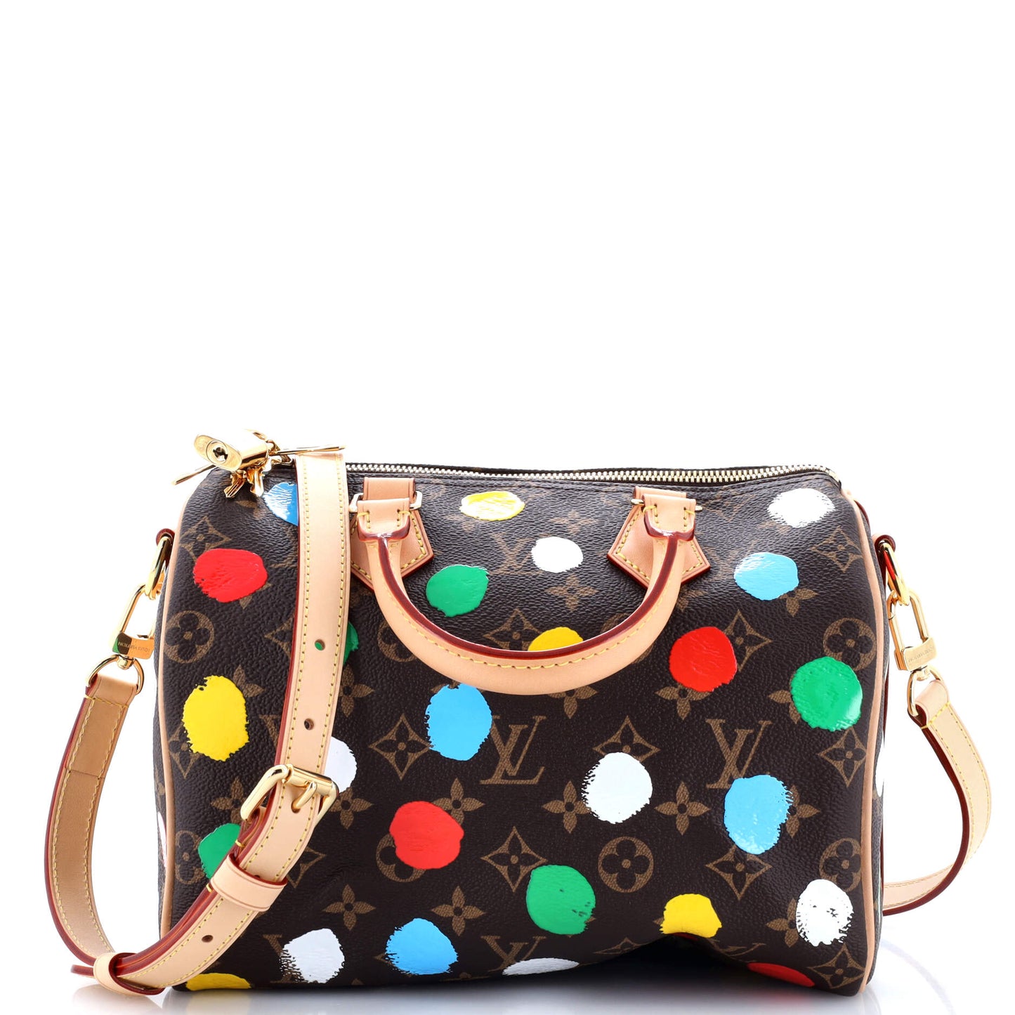 Louis Vuitton Speedy Bandouliere Bag Yayoi Kusama Painted Dots Canvas Monogram Shoulder Bag Canvas 2529298054