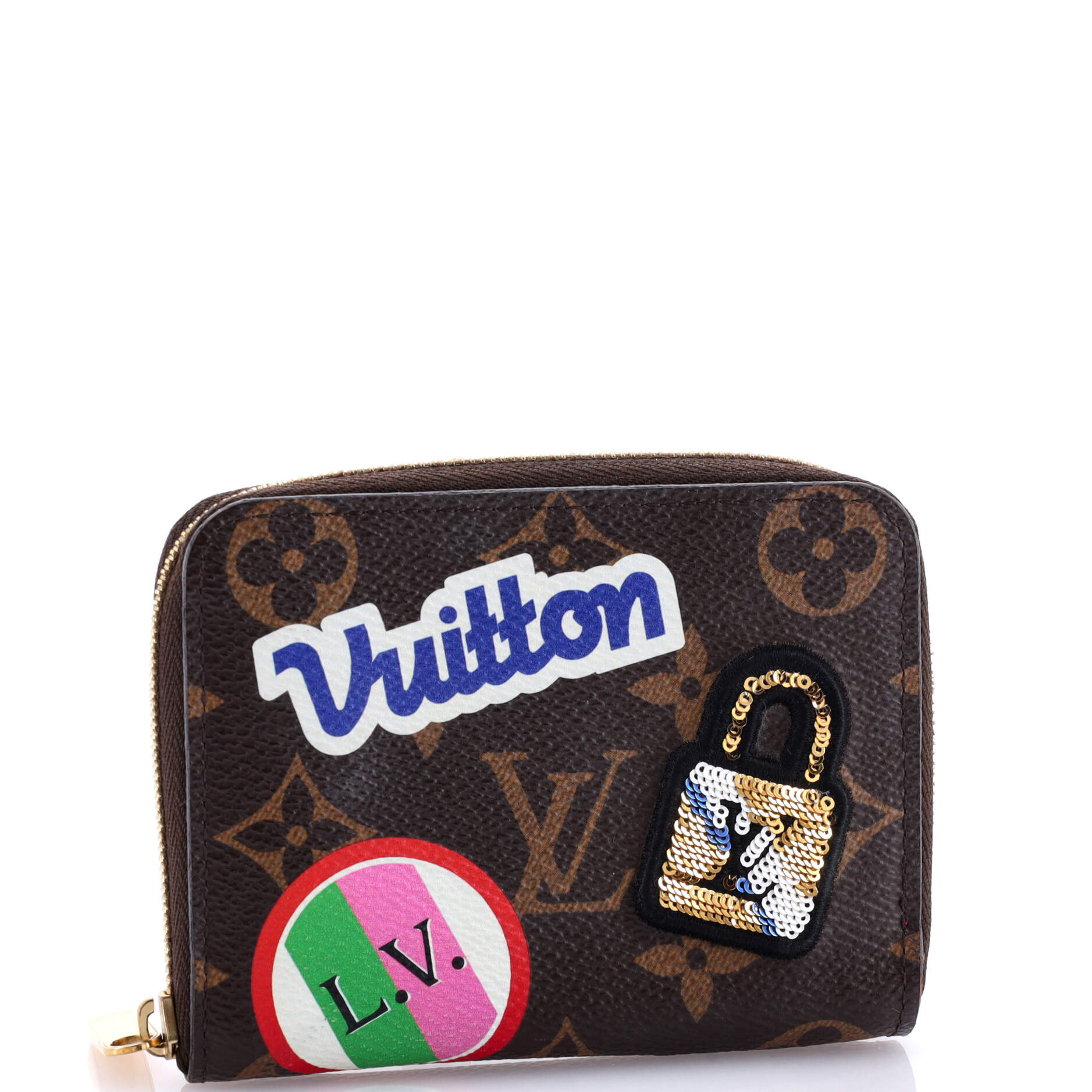 Louis Vuitton Zippy Coin Purse Limited Edition Patches Canvas Monogram Travel Bag
