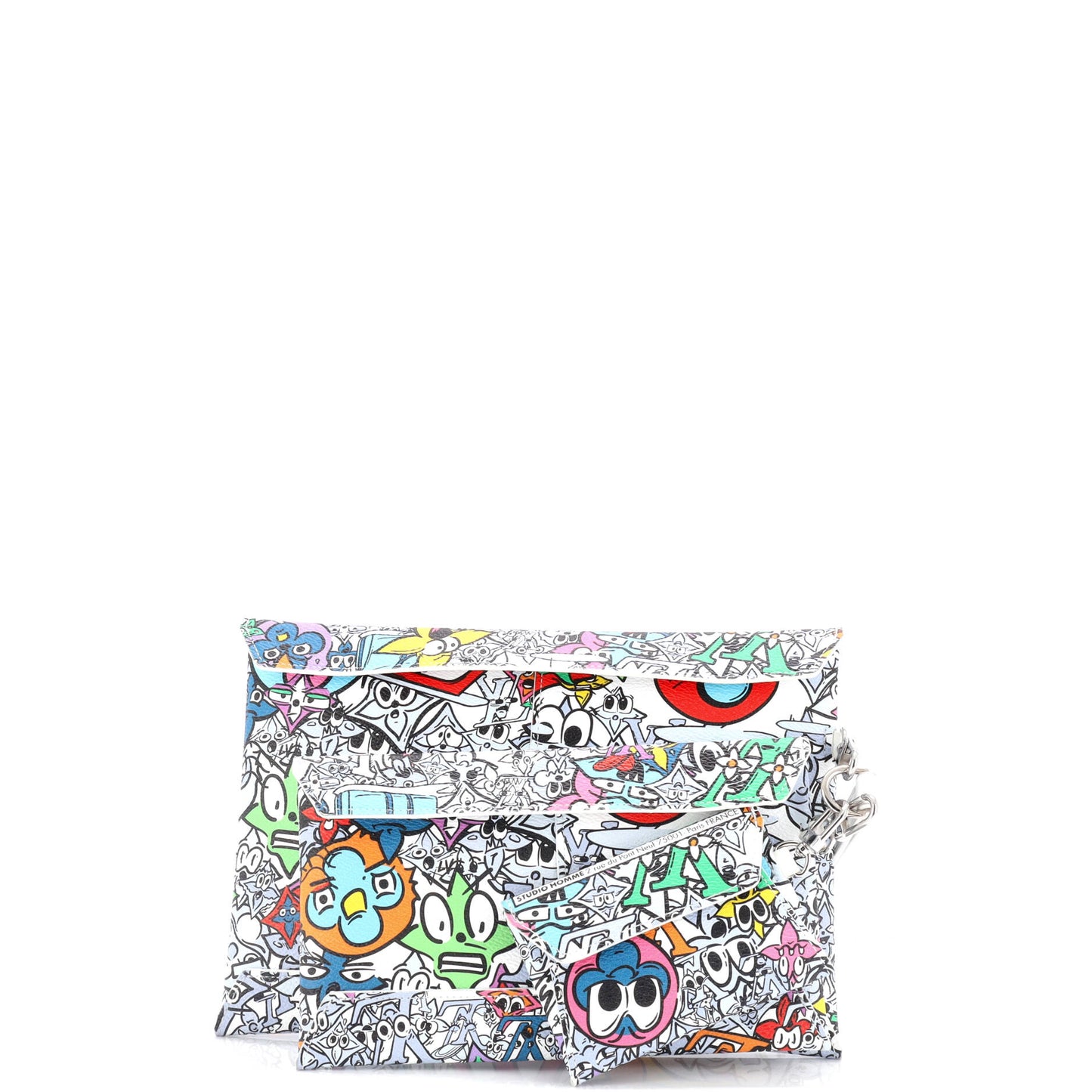 Louis Vuitton Trio Envelope Pouch Set Limited Edition Comics Canvas Monogram Clutch Bag