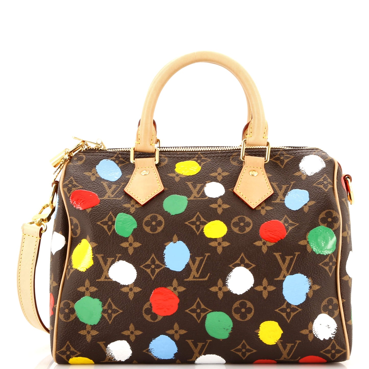 Louis Vuitton Speedy Bandouliere Bag Yayoi Kusama Painted Dots Canvas Monogram Shoulder Bag