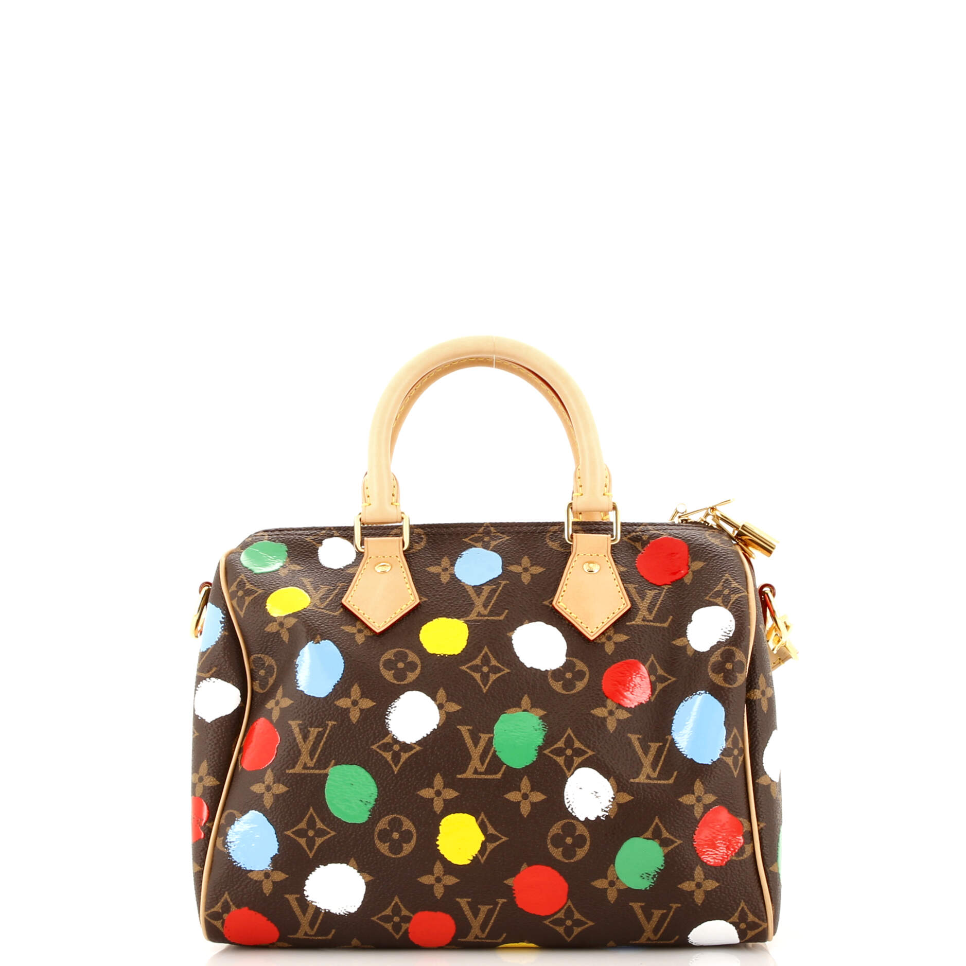 Louis Vuitton Speedy Bandouliere Bag Yayoi Kusama Painted Dots Canvas Monogram Shoulder Bag