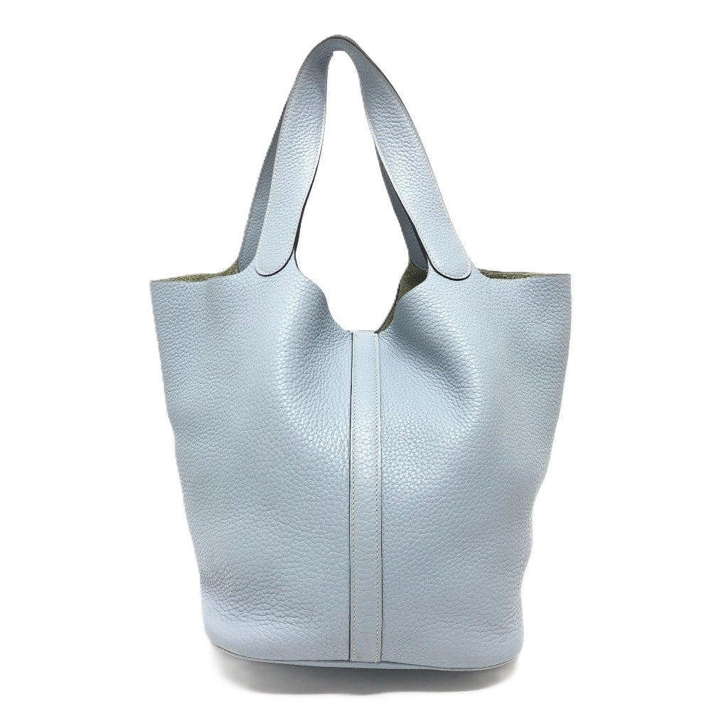 Hermes Handbag Taurillon Clemence Picotan Lock Gm Blue Travel Bag