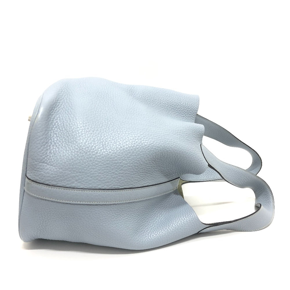 Taurillon Clemence Picotan Lock Gm Blue Travel Bag