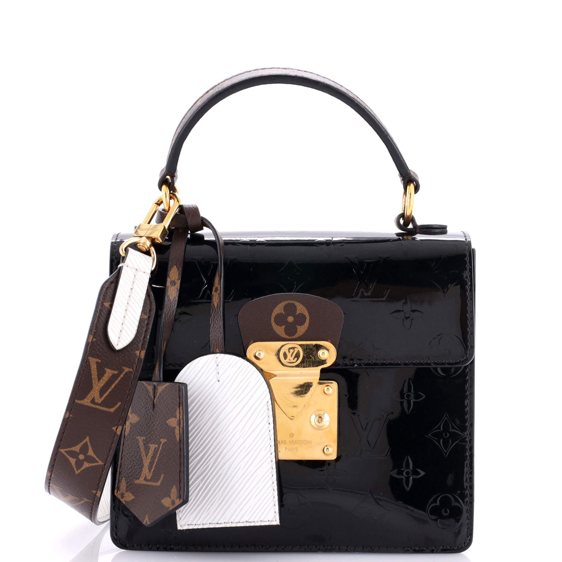 Louis Vuitton Spring Street Nm Handbag Vernis With And Leather Canvas Jewelry