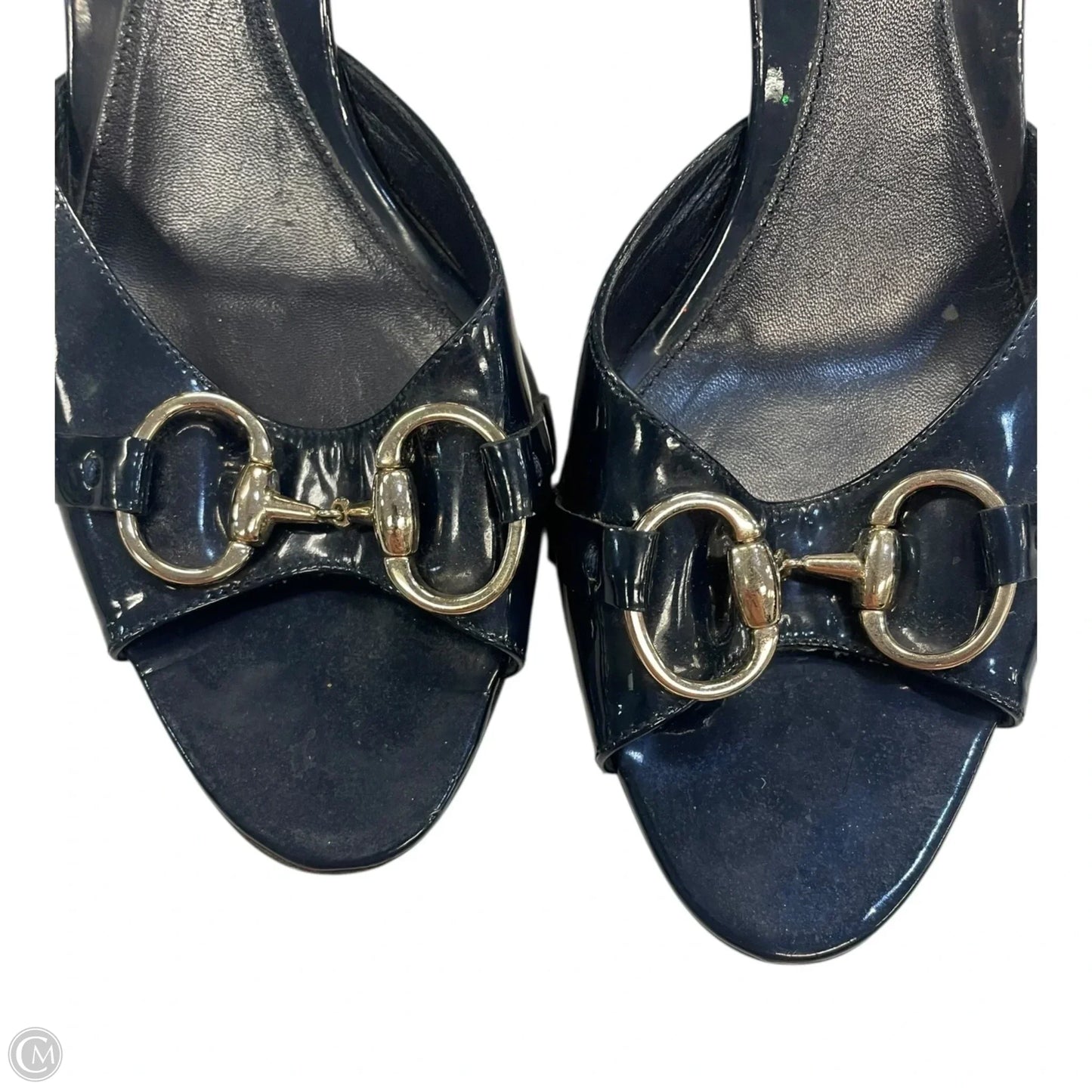 Shoes Luxury Designer By Gucci In Navy, Size: 8.5
