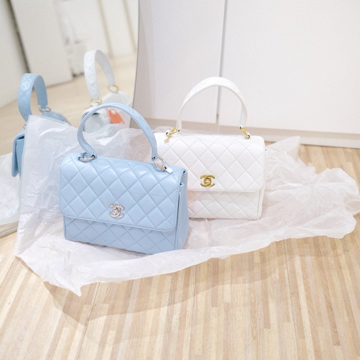 Chanel   kelly handbag(baby blue)