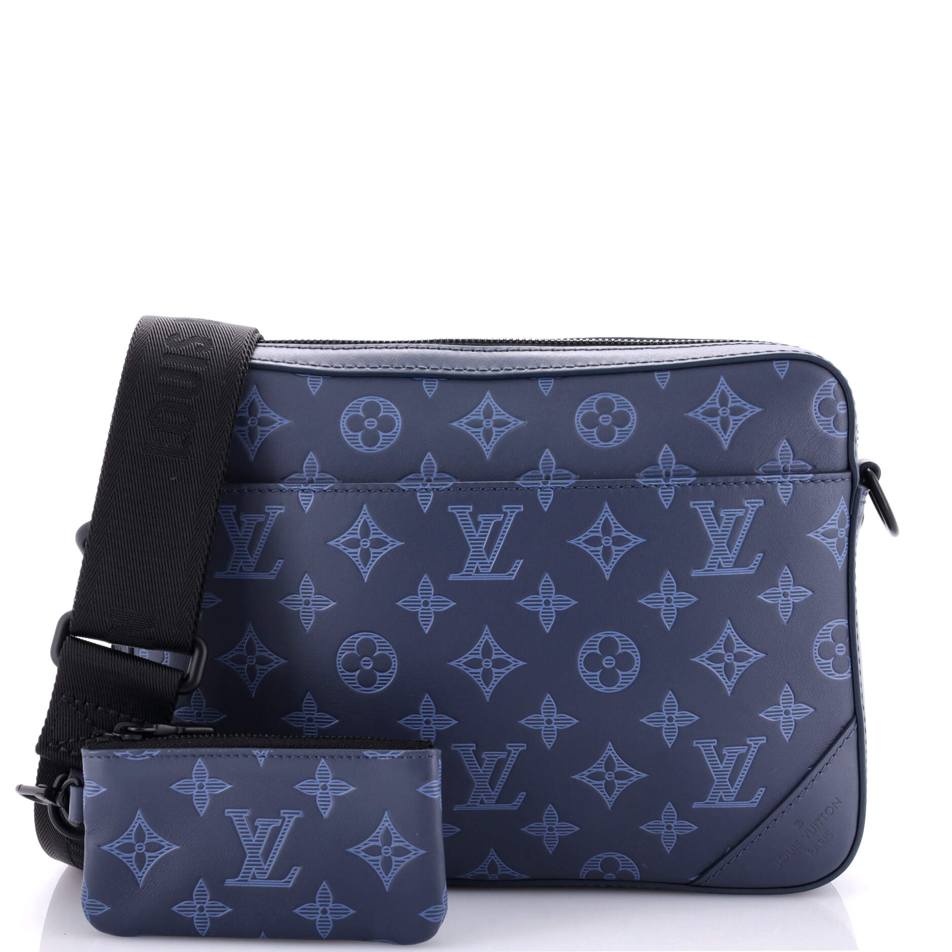 Louis Vuitton Duo Messenger Bag Shadow Leather Monogram Shoulder Bag